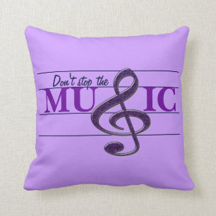 Don't Stop The Music Purple Decorative Pillow