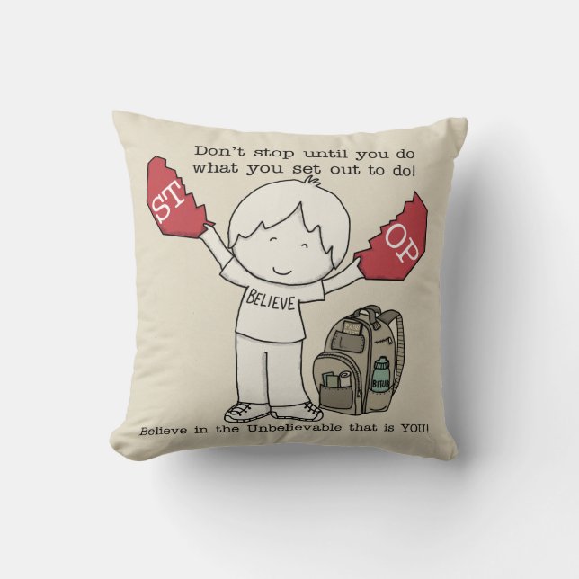 Don't Stop Throw Pillow (Front)