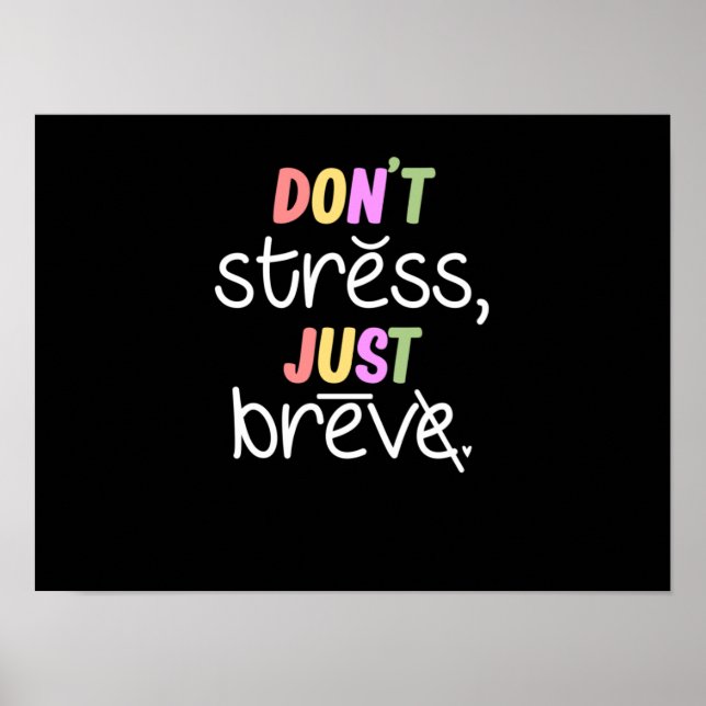 Don't Stress Dyslexia Awareness Disability Poster (Front)