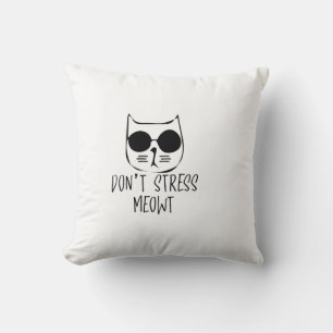 dont stress meow motivational cat design throw pillow