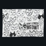 Don't Stress Meowt Funny Cat Pattern Kitchen Towel<br><div class="desc">Decorate your kitchen with this funny cat towel. Makes a great housewarming or birthday gift for that cat lover in your life! 
Check my shop for more matching stuff like mugs and stickers!</div>