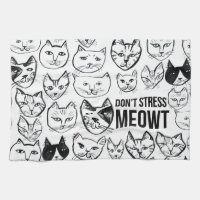 Don't Stress Meowt Funny Cat Pattern