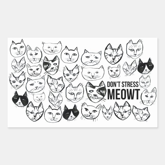 Don't Stress Meowt Funny Cat Sticker (Front)