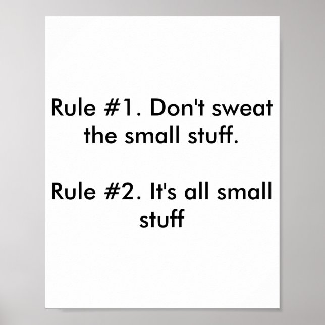 Dont Sweat The Small Stuff  Poster (Front)