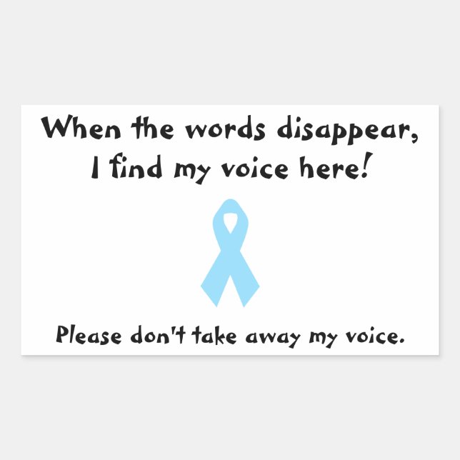 Don't Take Away My Voice Selective Mutism Sticker (Front)