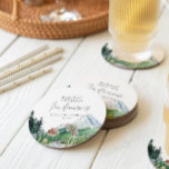 Don't Take My Drink | Mountain Wildflower Wedding Round Paper Coaster<br><div class="desc">"Please don't take my drink I'm dancing". Coaster wedding favours are perfect to catch the attention of your guests. Set an unforgettably lovely wedding table that is personalized with your specially made wedding coasters that not only fit the event, but they also make the event. Add your custom wording to...</div>