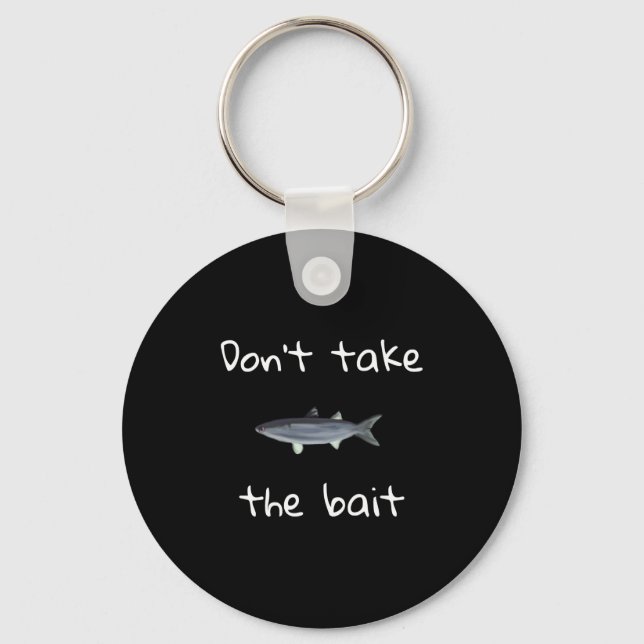 Dont Take The Bait Mullet Fish Artwork Painting  Keychain (Front)