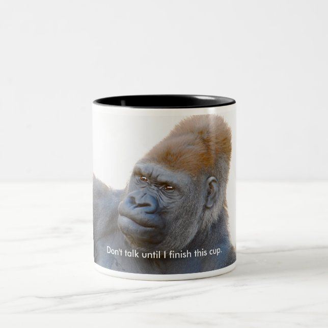 Don't talk to me., Don't talk until I finish th... Two-Tone Coffee Mug (Center)
