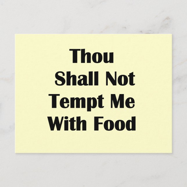 Don't Tempt Me With Food Postcard (Front)