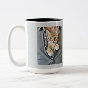 Don't Touch, Awesome Cat Dad,  Two-Tone Coffee Mug