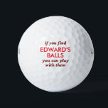 Don't Touch My Balls Lost Ball Funny<br><div class="desc">Funny Personalized Name Novelty Golf Balls with Guy's Gag Gift Humour Reading "if you find my balls, you can play with them" in burgundy and red. Custom Golf Balls are a great gift for dad if you share that type of gross humour, or a great golf bachelor party favour for...</div>