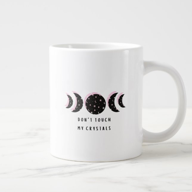 Don't touch my crystals Large Mug (Right)