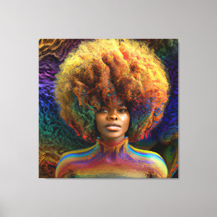 Don't Touch My Hair Black Melanin Afro Queen Crown Canvas Print