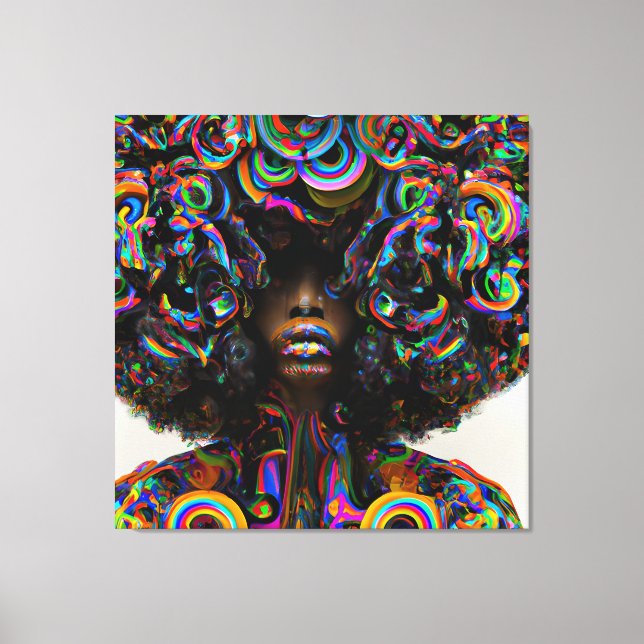 Don't Touch My Hair Black Melanin Afro Queen Crown Canvas Print (Front)