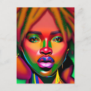 Don't Touch My Hair Black Melanin Afro Queen Crown Postcard