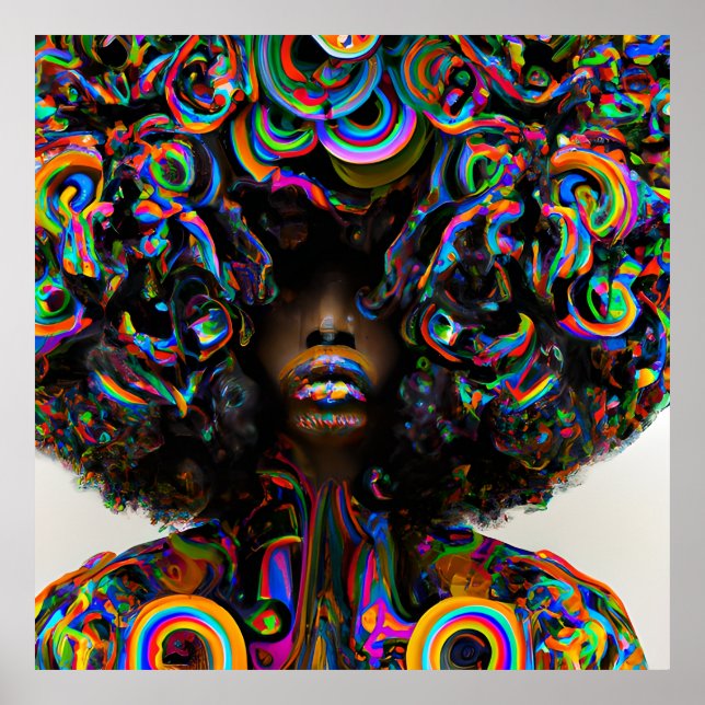 Don't Touch My Hair Black Melanin Afro Queen Crown Poster (Front)