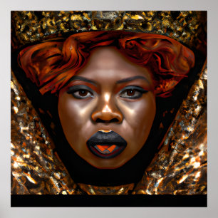 Don't Touch My Hair Black Melanin Afro Queen Crown Poster