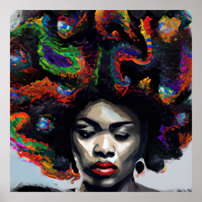 Don't Touch My Hair Black Melanin Afro Queen Crown Poster (Front)