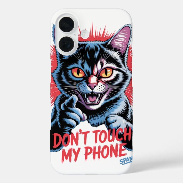 "Don't Touch My Phone" Angry Cat  Case-Mate iPhone Case (Back)