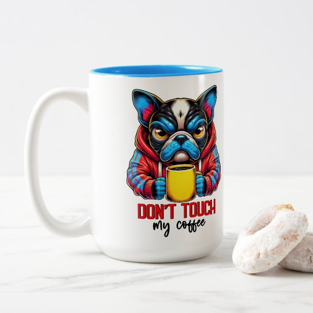 Don't touch  Two-Tone coffee mug (With Donut)