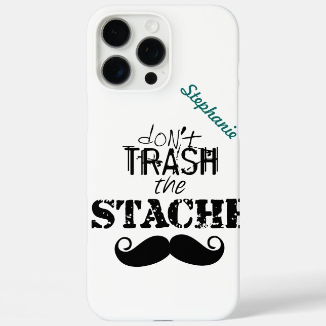 Don't Trash the Stache Moustache Retro Hipster Case-Mate iPhone Case (Back)