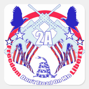Dont tread on me 2A Square Sticker