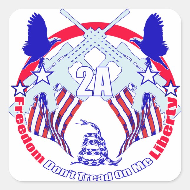 Dont tread on me 2A Square Sticker (Front)