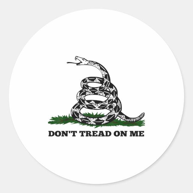 Don't Tread On Me 2nd Amendment Patriotic New Nove Classic Round Sticker (Front)