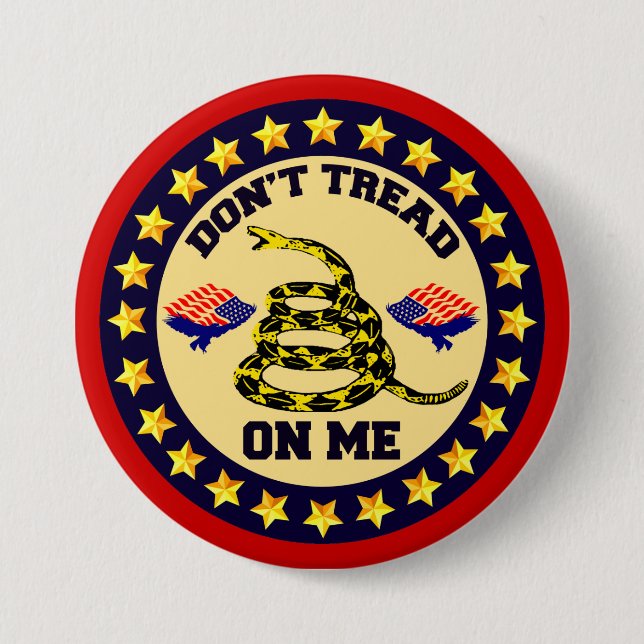 Don't Tread On Me 3 Inch Round Button (Front)