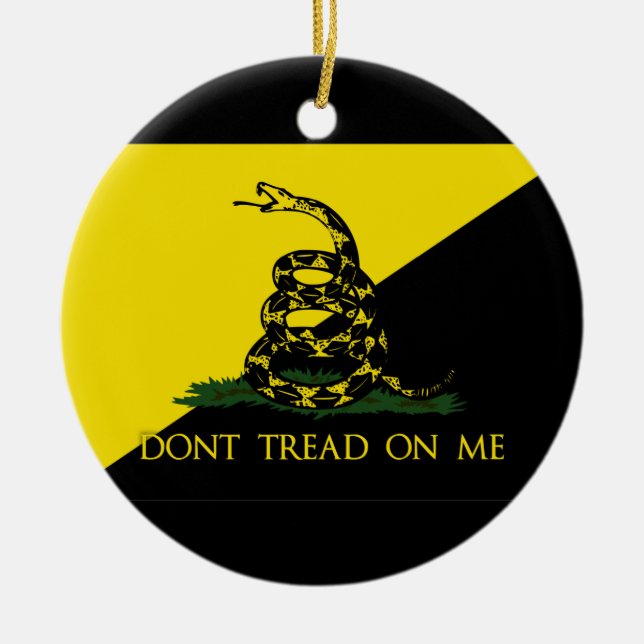 Dont Tread On Me Anarchist Flag Ceramic Ornament (Front)