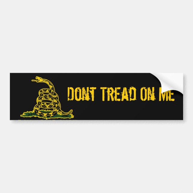 Dont Tread On Me Black Gadsden Bumper Sticker (Front)