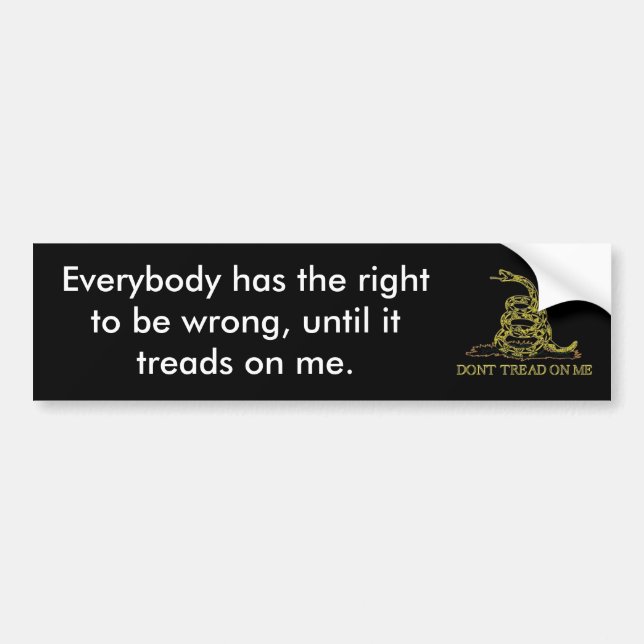 Don't tread on me - bumper 2 bumper sticker (Front)