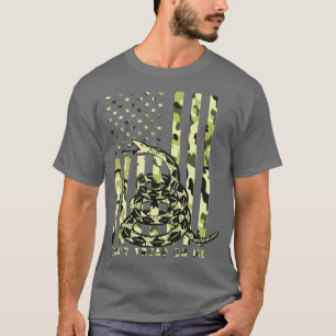 Dont Tread on Me Camo American Flag T-Shirt