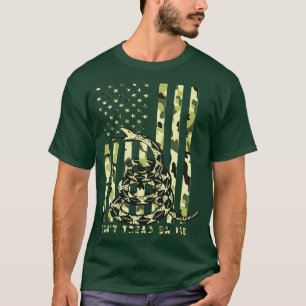 Dont Tread on Me Camo American Flag T-Shirt