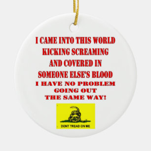 DON'T TREAD ON ME CERAMIC ORNAMENT