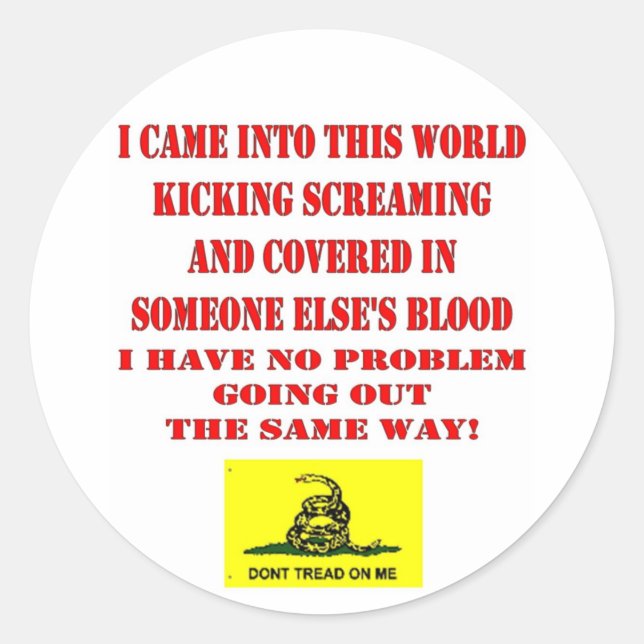 DON'T TREAD ON ME CLASSIC ROUND STICKER (Front)