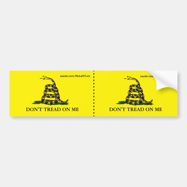 Don't Tread On Me Double Bumper Sticker (Front)