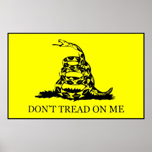 Don't Tread On Me Flag -- Black Border Poster