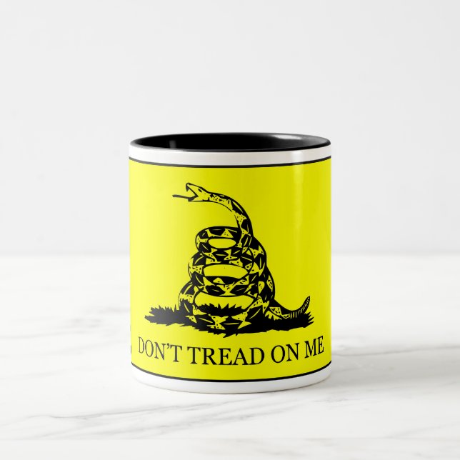 Don't Tread On Me Flag Two-Tone Coffee Mug (Center)