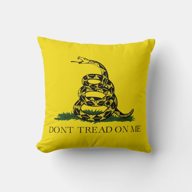 Don't Tread on Me Gadsden American Flag Throw Pillow (Front)