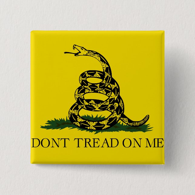 Don't Tread on Me Gadsden flag 2 Inch Square Button (Front)