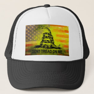 Don't Tread On Me Gadsden Flag American Flag Trucker Hat