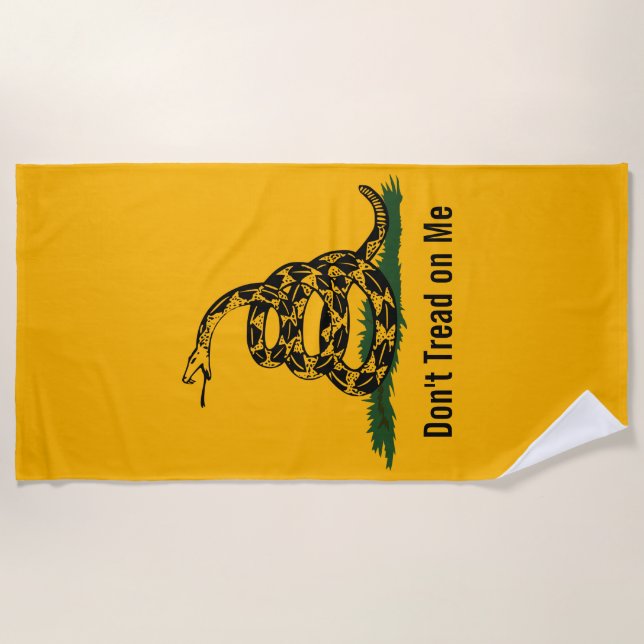Don't Tread On Me Gadsden Flag Beach Towel (Front)