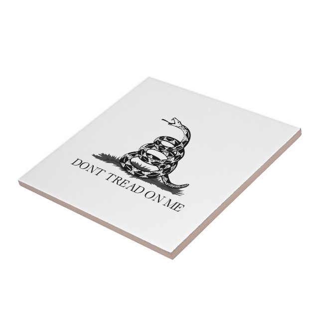 Don't tread on me Gadsden Flag BLACK WHITE Tile (Side)