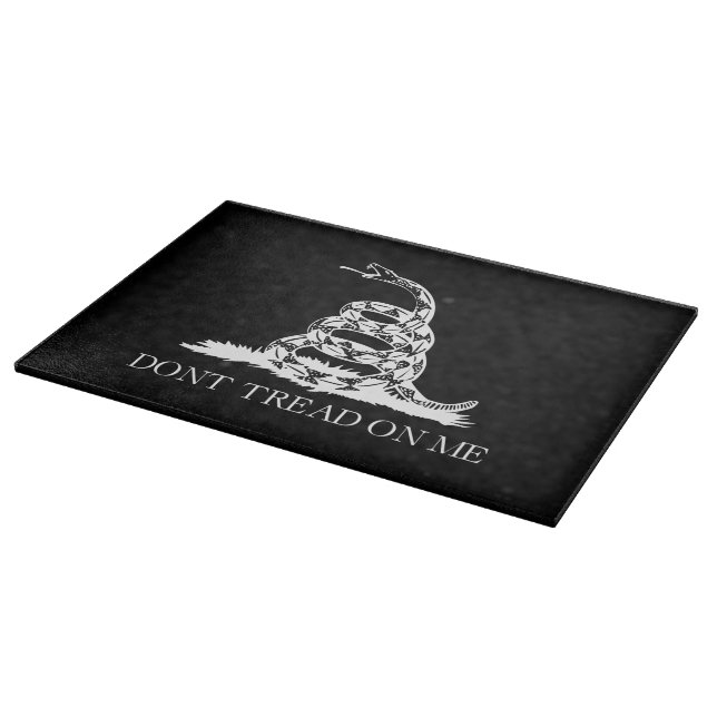 Don't tread on me Gadsden Flag Black Yellow Cutting Board (Corner)