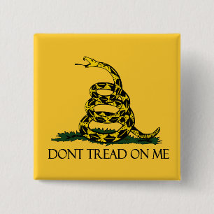 Dont Tread on Me Gadsden Flag Historical Military 2 Inch Square Button