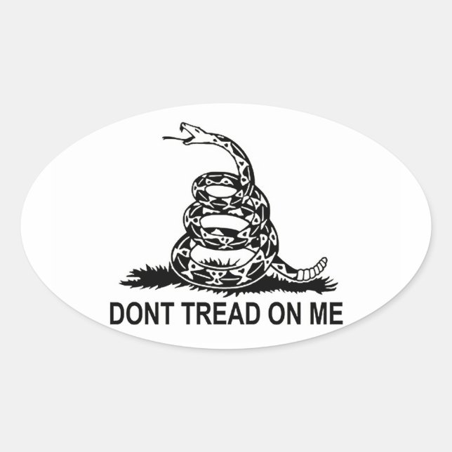 DON'T TREAD ON ME Gadsden Flag OVAL STICKER (Front)