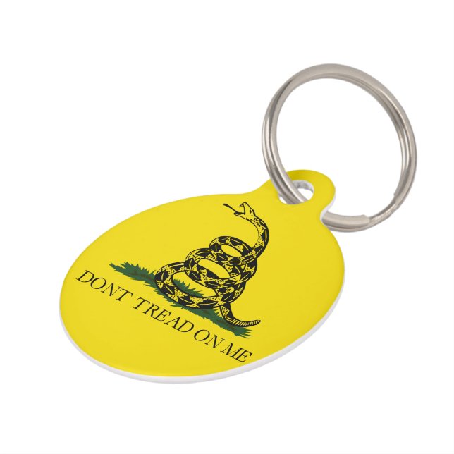 Don't Tread on Me Gadsden flag Pet Tag (Side)