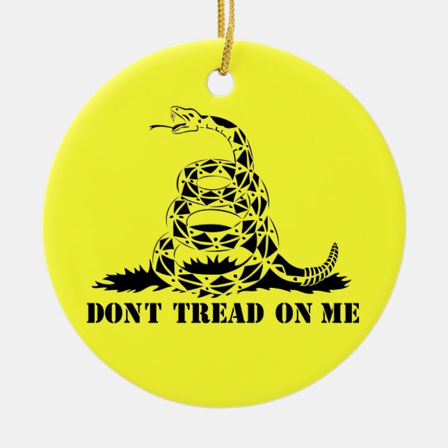 Dont Tread On Me Gadsden Flag Snake Symbol Ceramic Ornament (Front)