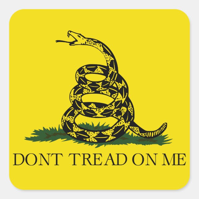 Don't Tread on Me Gadsden flag Square Sticker (Front)